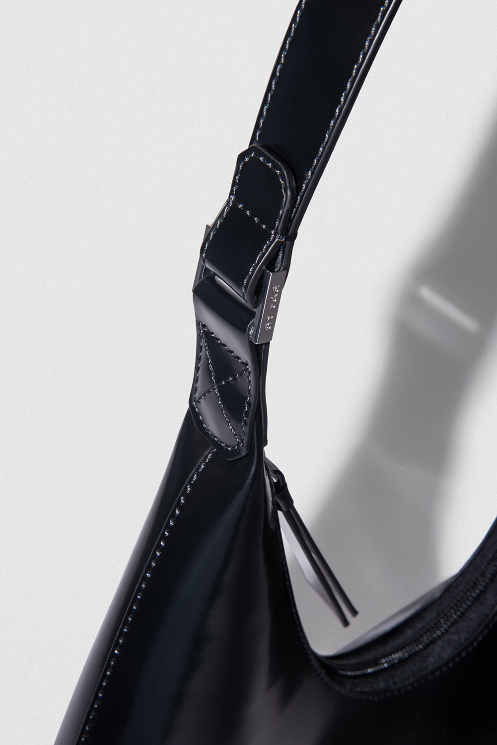 Amber Black Semi Patent Leather
