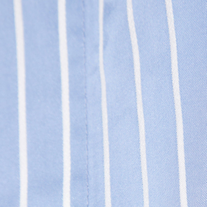 SATIN PIN STRIPE SHIRT BLUE AND WHITE VISCOSE BLEND
