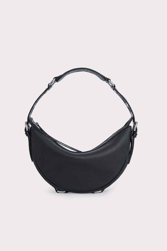 Black Patent Embossed Slouch Handbag