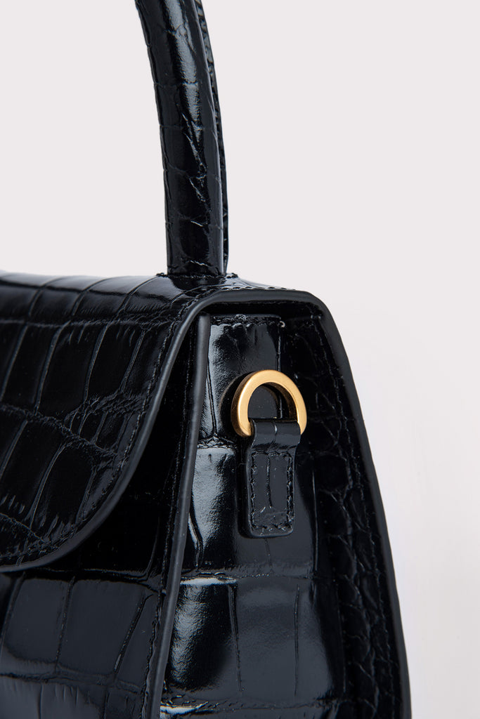 croc embossed handbag