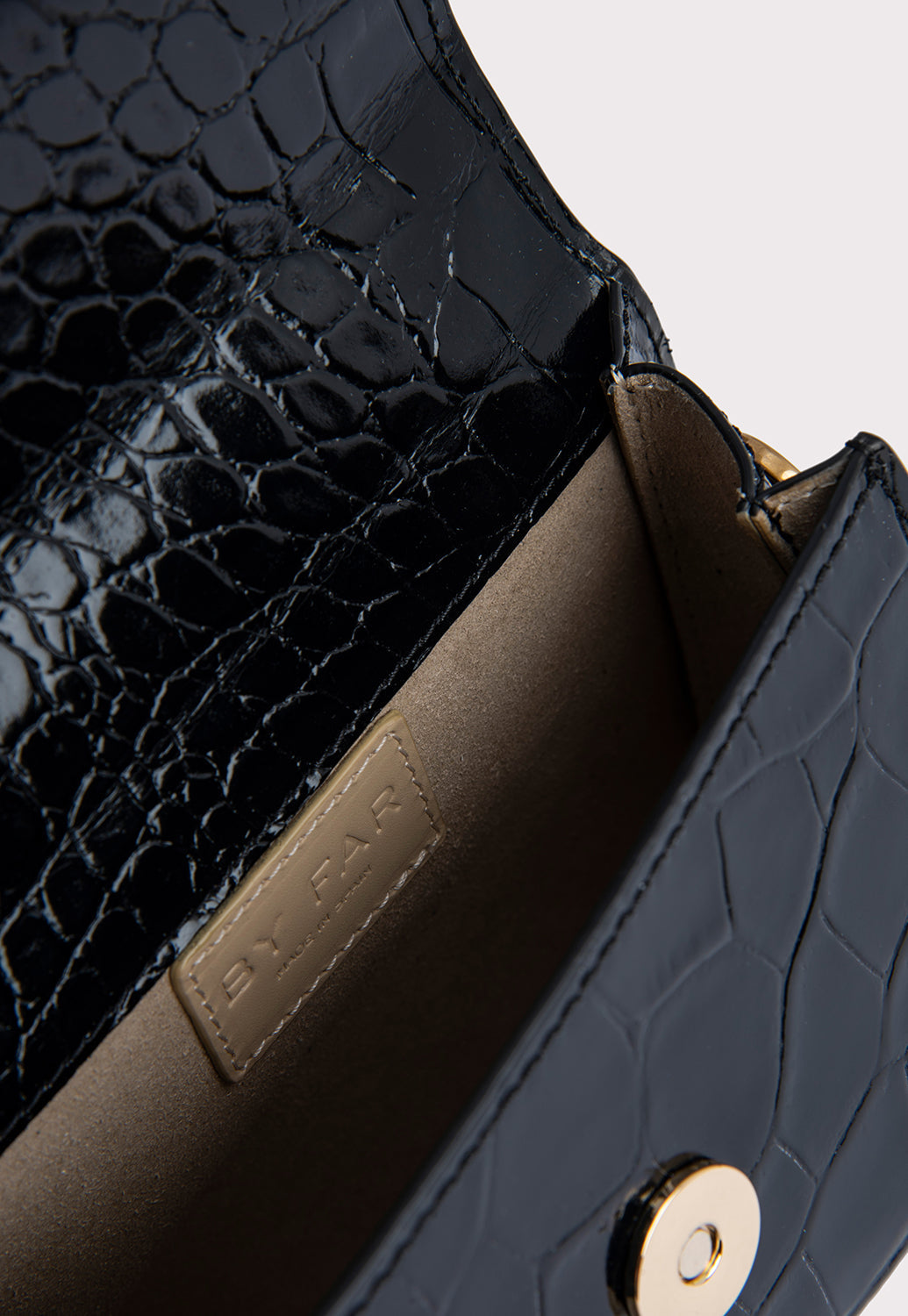 Ace Mini - Croc-Embossed Leather Black