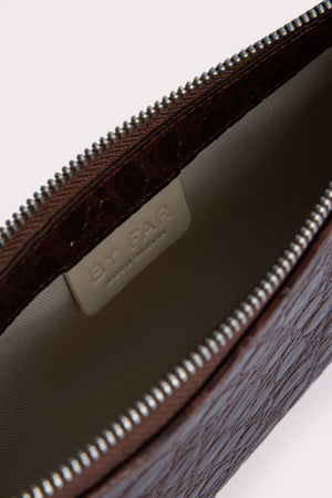 Rachel Sequoia Circular Croco Embossed Leather