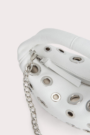 Baby Cush White Small Grain Calf Leather and Eyelets