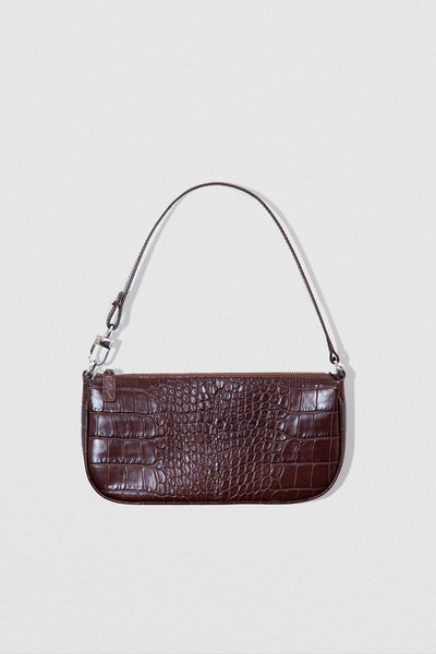 トートバッグ BY FAR Ivory Leather Mini Rachel Handbag BY FAR Women's Mini Rachel Croco Bag - Cream