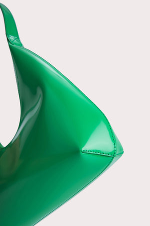Amber Super Green Semi Patent Leather