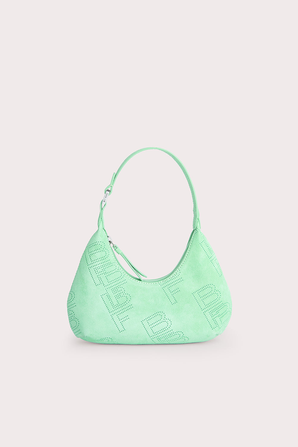 Baby Amber Spearmint Perforated Suede Leather
