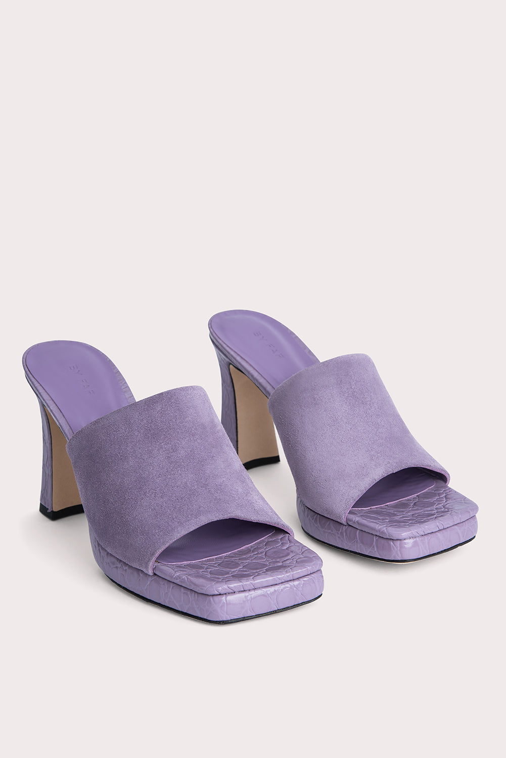 Beliz Purple Haze Croco and Suede Leather