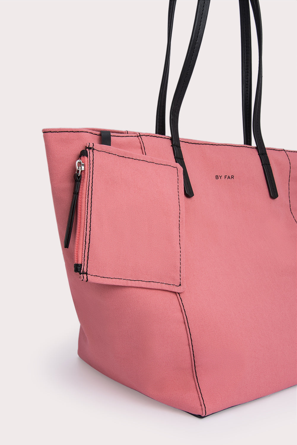Club Tote Taffy Pink and Black Canvas and Nappa Leather