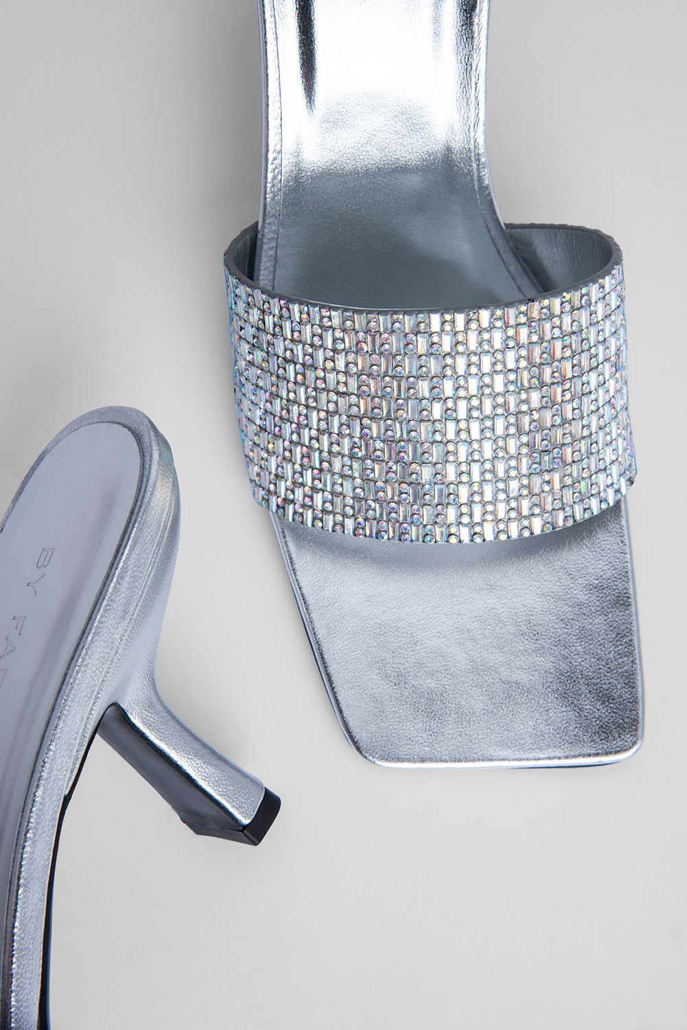 Dylan Silver Leather and Crystals