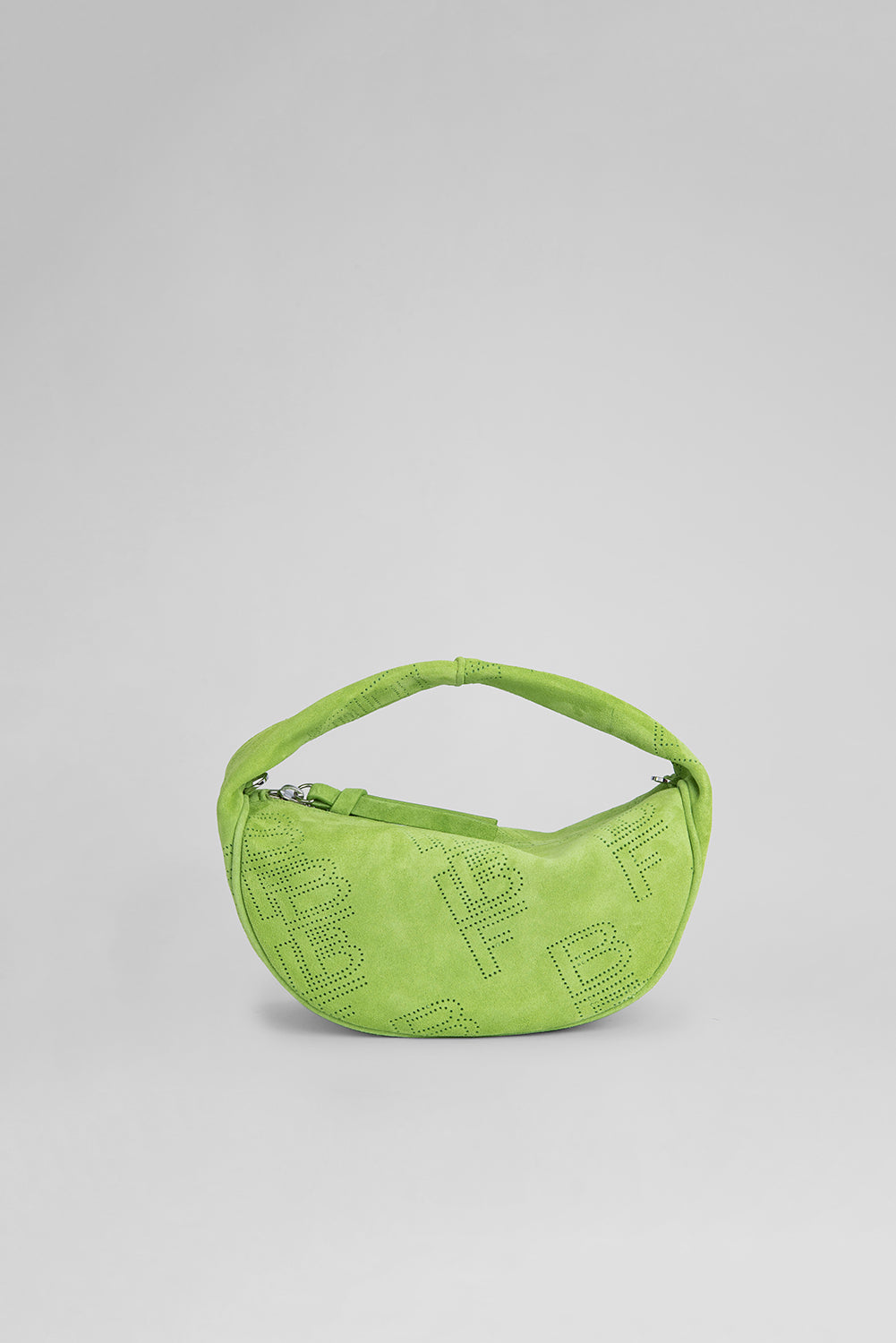 Baby Cush Bright Green Perforated Suede Leather