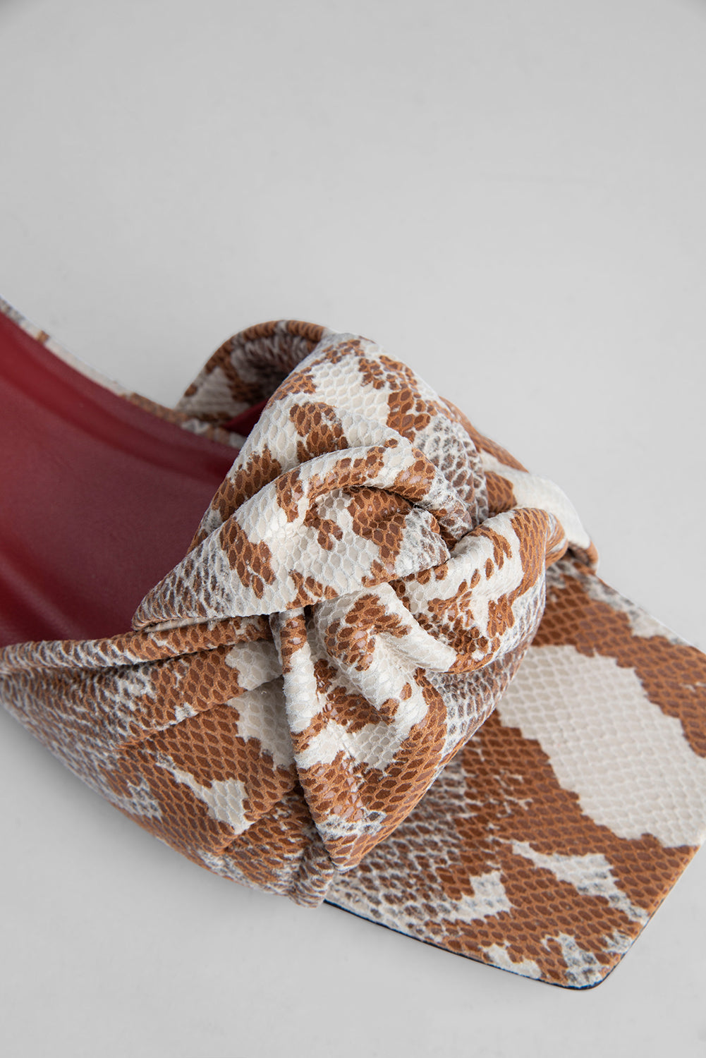 Lima Almond Snake Print Leather