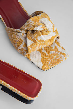 Lima Saffron Snake Print Leather
