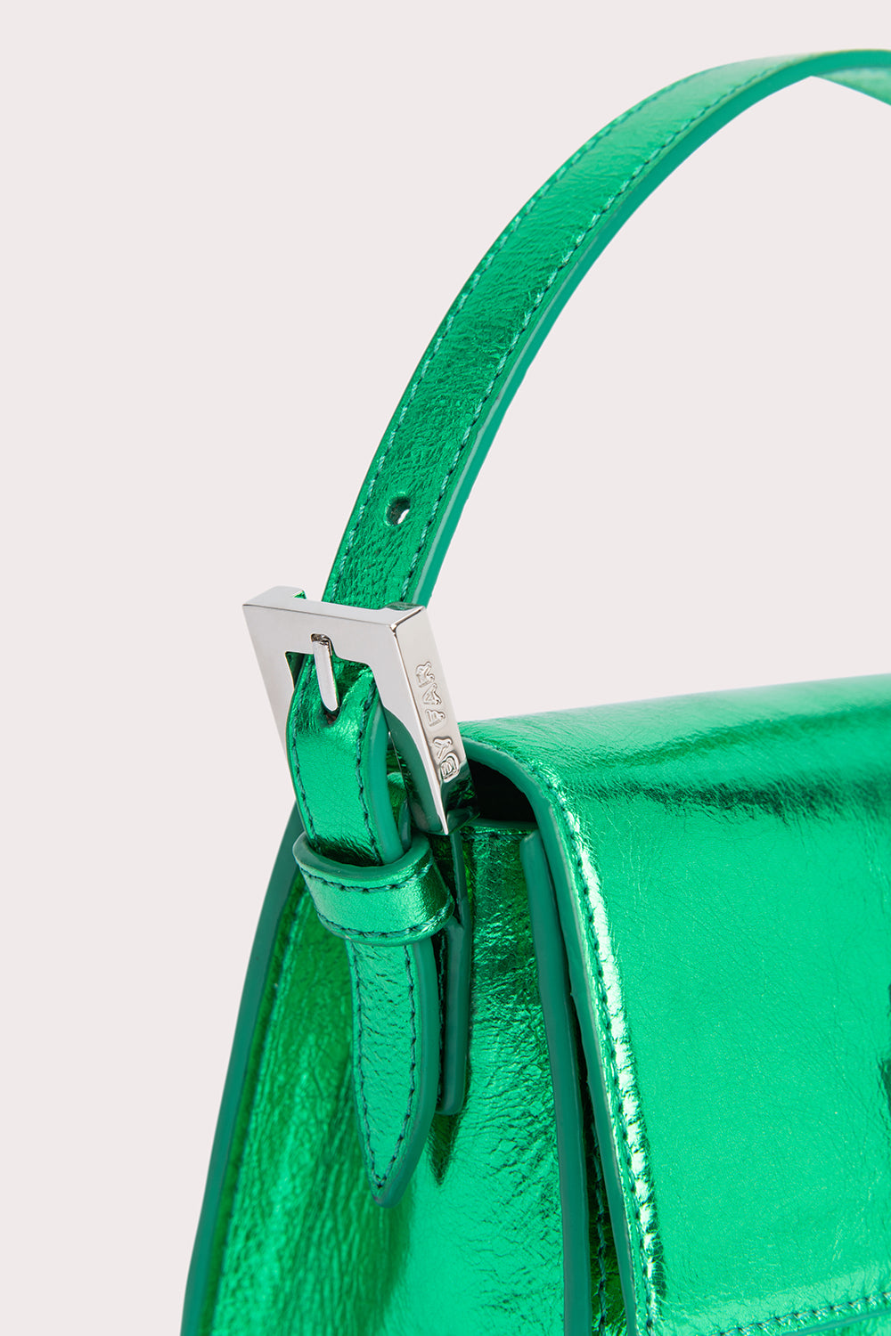 Fran Clover Green Metallic Leather