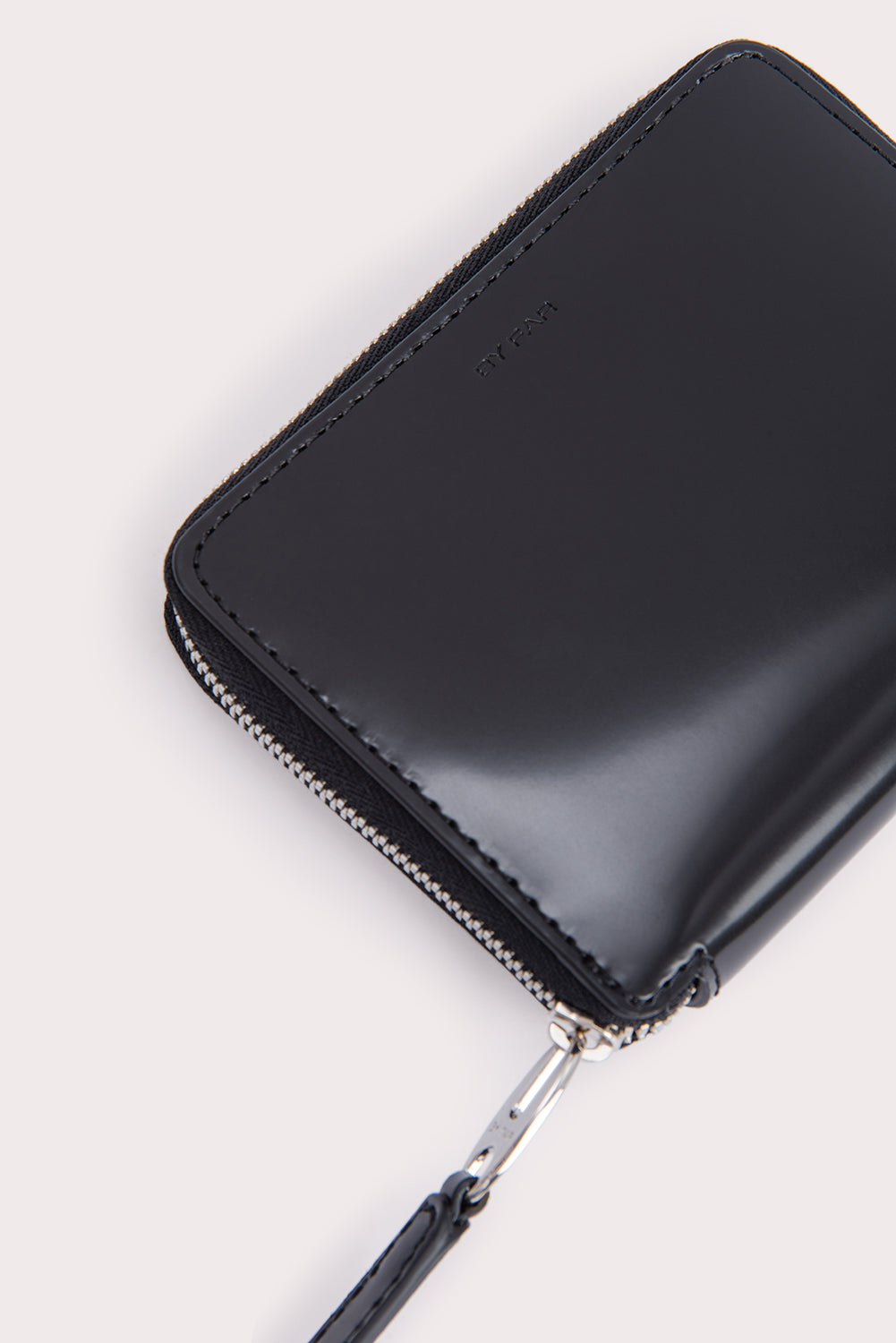 Glide Wallet Black Semi Patent Leather