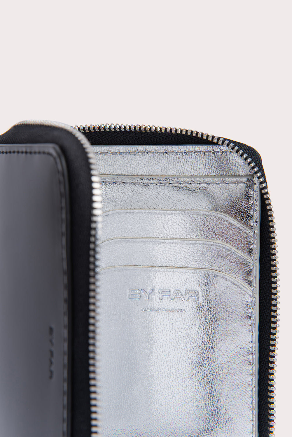 Glide Wallet Black Semi Patent Leather - BY FAR