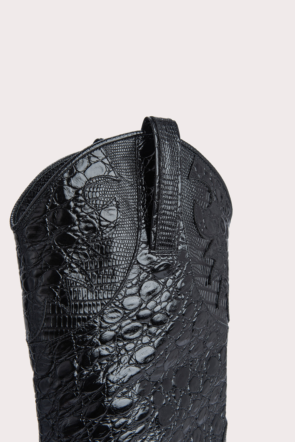 Melvin Black Croco Lizard Leather