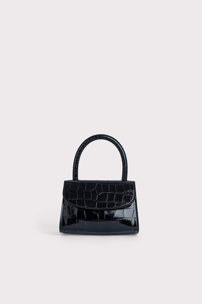 Slim Tote Black Embossed Shellsuit Fabric and Leather - BY FAR