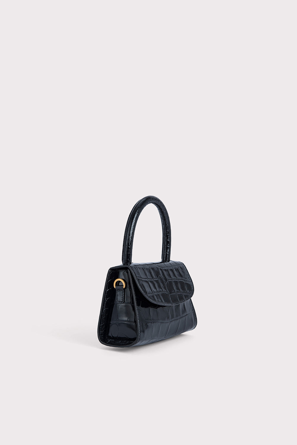 Crocodile-Embossed Leather Handbag