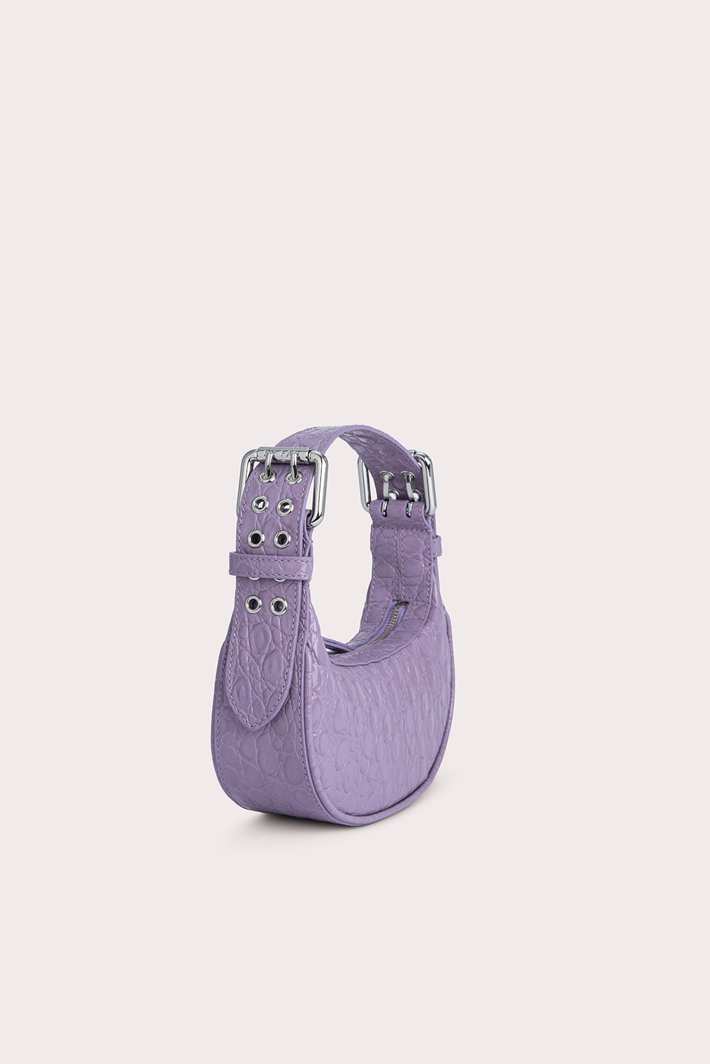 Mini Soho Purple Haze Circular Croco Embossed Leather