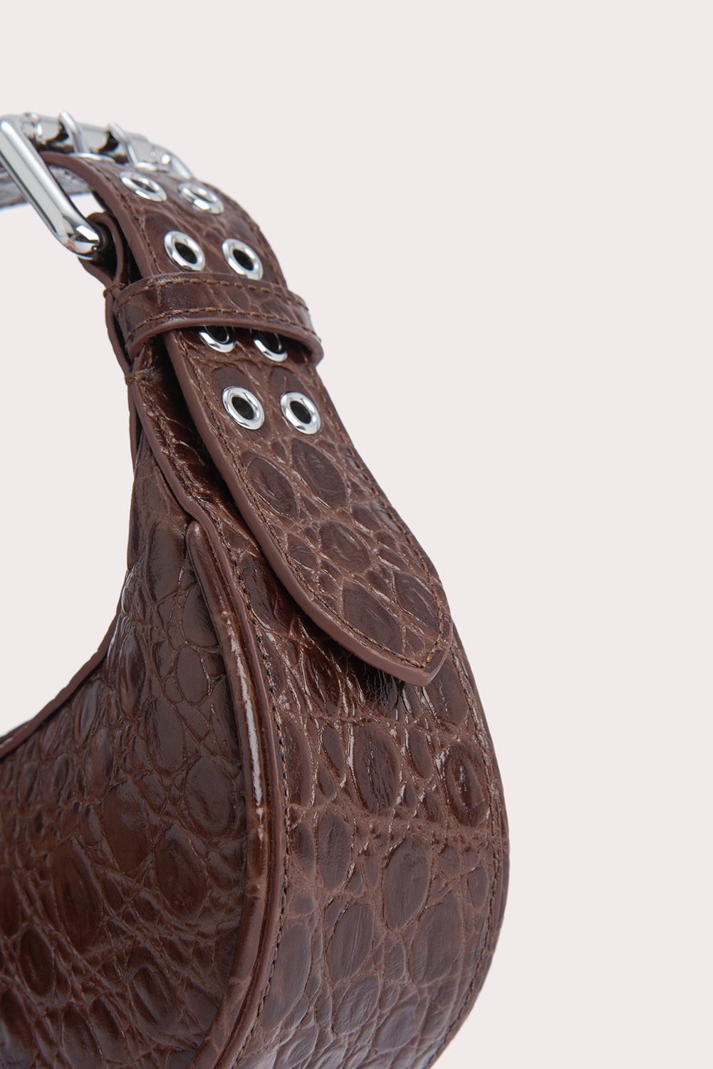 Saddle embossed leather shoulder bag