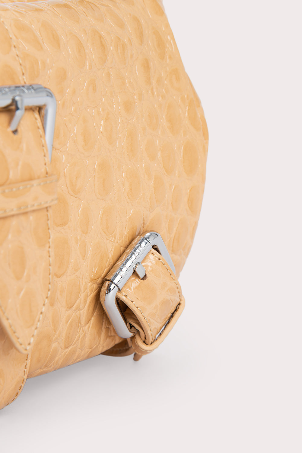 Murphy Biscuit Circular Croco Embossed Leather