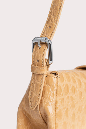 Murphy Biscuit Circular Croco Embossed Leather