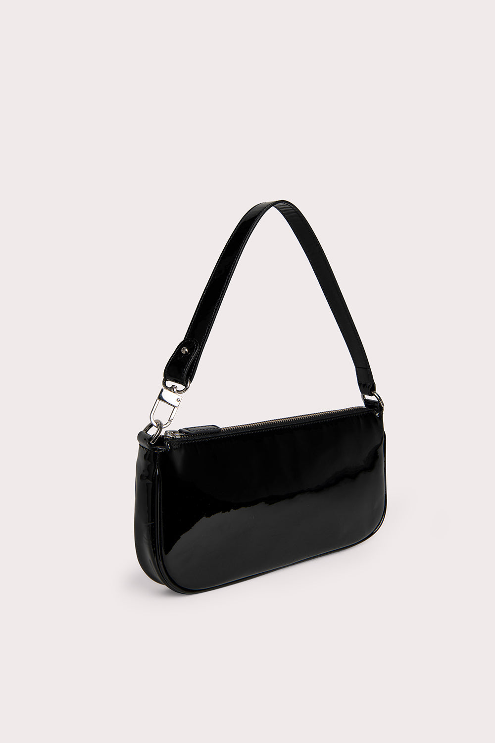 black patent leather purse