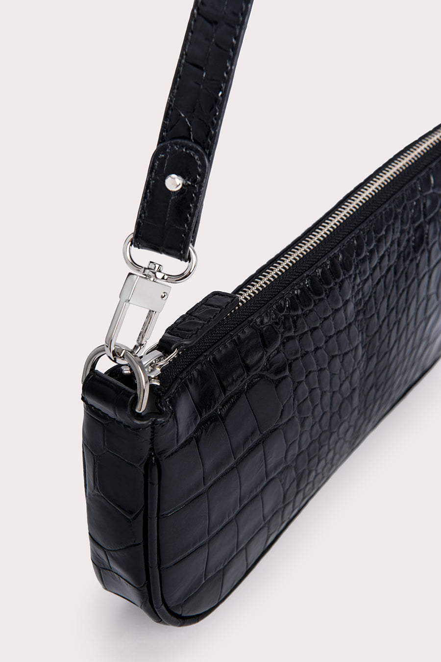 Rachel Black Croco Embossed Leather – BY FAR