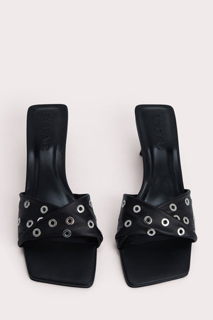Rocco Black Nappa Leather and Eyelets