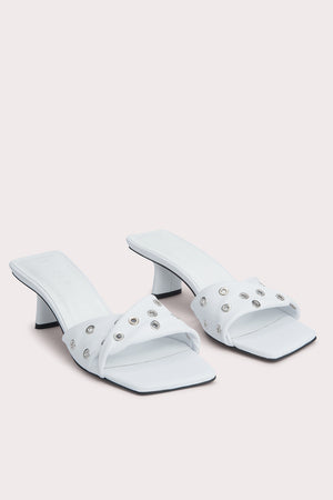 Rocco White Nappa Leather and Eyelets